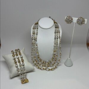 Vintage Laguna multi strand necklace, bracelet and earrings